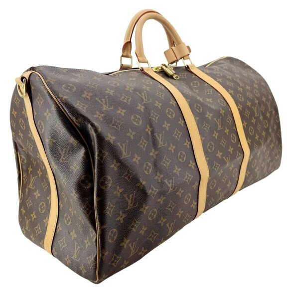 Louis Vuitton  Keepall 60 Bandouliere Monogram Canvas Travel Bag Brown - Picture 6 of 16